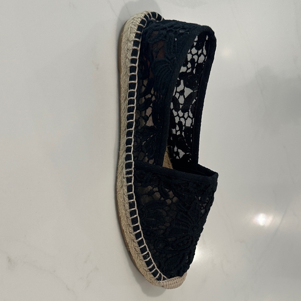 Tory Burch Black Lace Espadrilles
